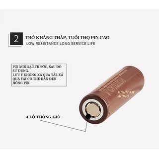 CELL PIN 3.7V 18650 3000 mAh ổn định chất lượng LG HG2 XẢ 20A