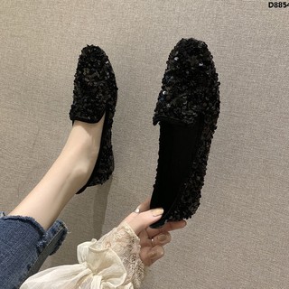 Nữ Phiên Bản Hàn Quốc Kim Cương Nữ Đơn Kim Cương Tất Cả Trận Đấu Mùa Hè Thu Giày Lười Hợp Thời Trang Đậu Hà Lan 2020 Giày Nước Đế Mềm <