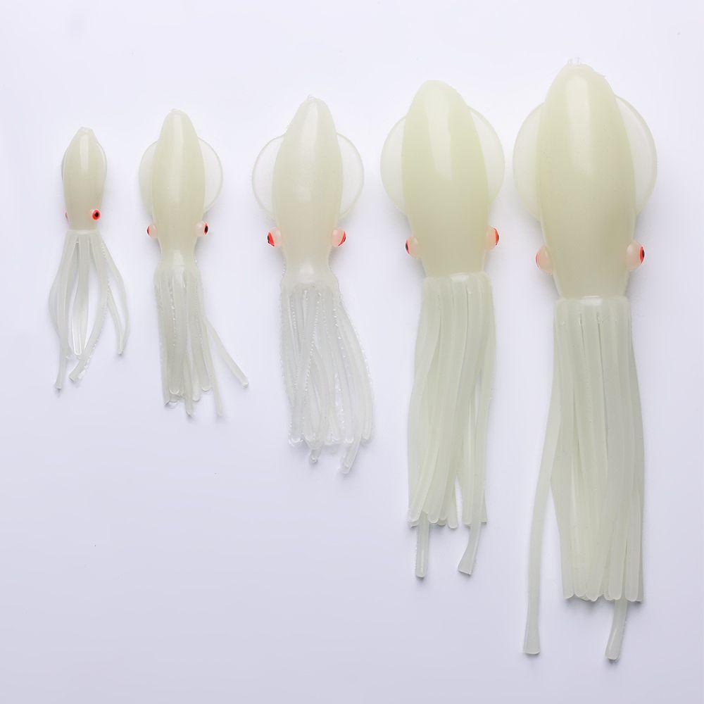 Set 5 Mồi Câu Cá Giả Hình Bạch Tuộc Bằng Silicon Mềm Phát Sáng