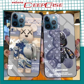 Ốp Lưng IPHONE 12, 12 MINI, 12 PRO, 12 PROMAX Lưng Kính Cường Lực, In Hình Bearbrick Cao Cấp Mới Nhất