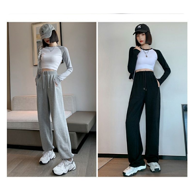 Quần JOGGER nữ ống rộng cạp cao dáng Hàn Quốc (Chất vải loại 1)
