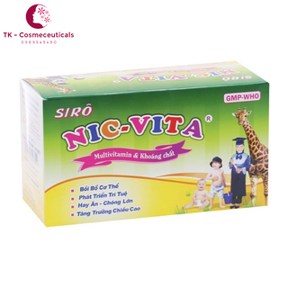 Syrup nic - vita siro giúp trẻ ăn ngon, cung cấp các vitamin và khoáng chất giúp bé ăn ngon, mau lớn - hộp 20 ống