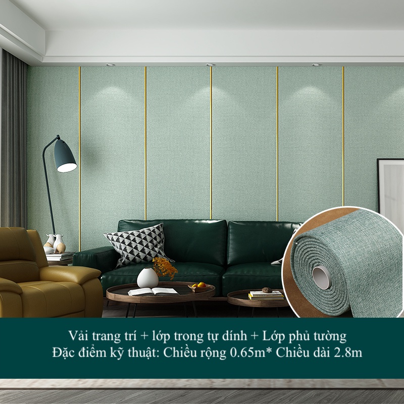 Vải dán tường chống ẩm, chống mốc, tự dính, trang trí phòng khách, đầu phòng ngủ đẹp, sang trọng, ấm cúng bảo hành 10 nă