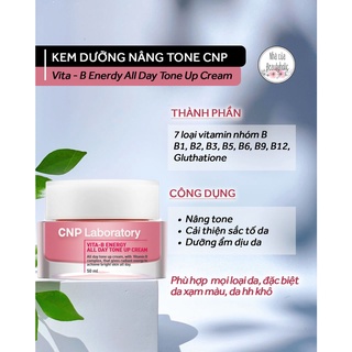 Kem dưỡng nâng tone cnp vita - b energy all day tone up cream