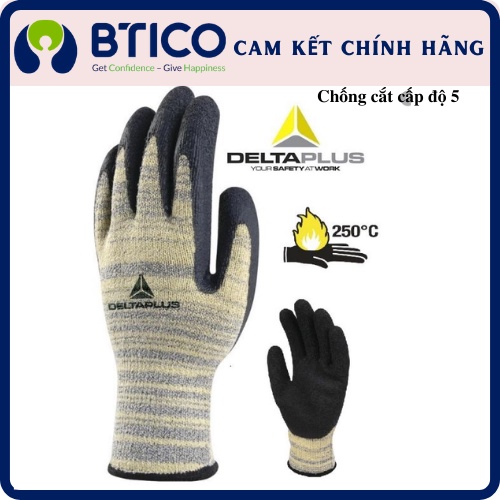 Găng tay chống cắt Deltaplus Venicut52 cấp độ 5 chịu nhiệt 250 độ C trong 15s,phủ nitril chống dầu nhớt cơ khí