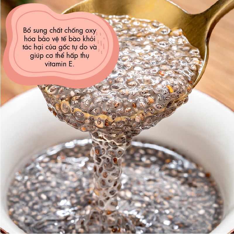 HẠT CHIA SEED TÚI ĐEN giàu chất xơ cho người ăn vặt healthy ăn kiêng lành mạnh ăn chay &amp; mẹ bầu bổ sung chất xơ hiệu quả