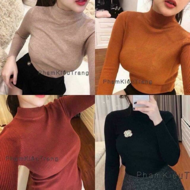 Áo len cổ cao 3p tay dài hàng đẹp loại 1