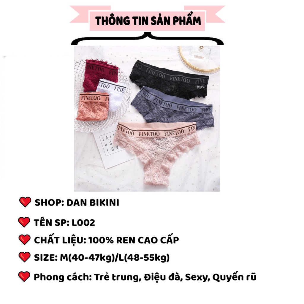 Quần Lót Nữ ❤️FREESHIP❤️ Quần Lót Ren Nữ thêu hoa quyến rũ gợi cảm lên dáng sexy mã L002