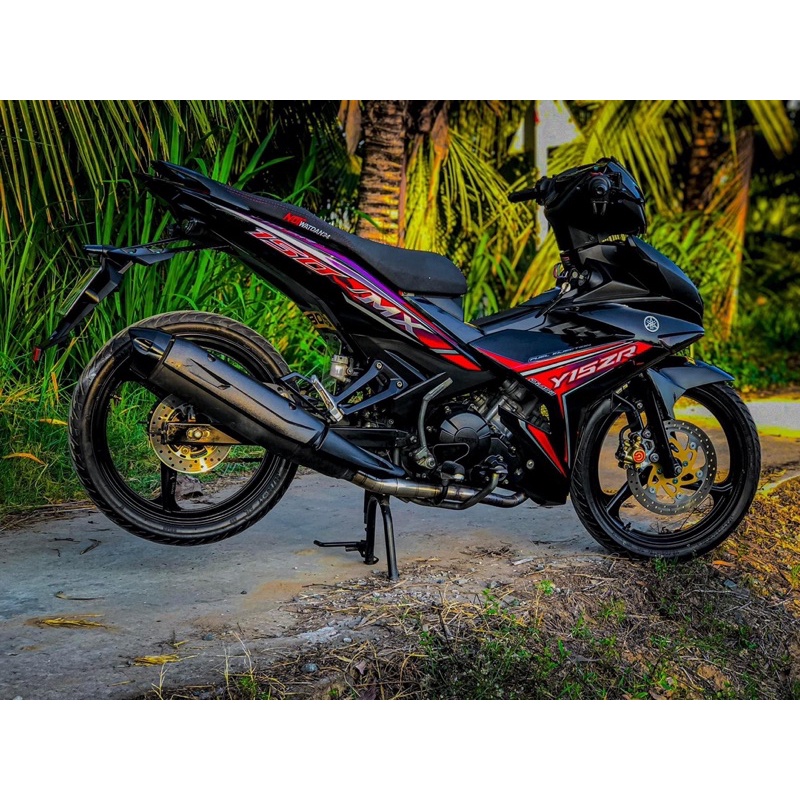 Tem xe y15zr đỏ đen xe đen