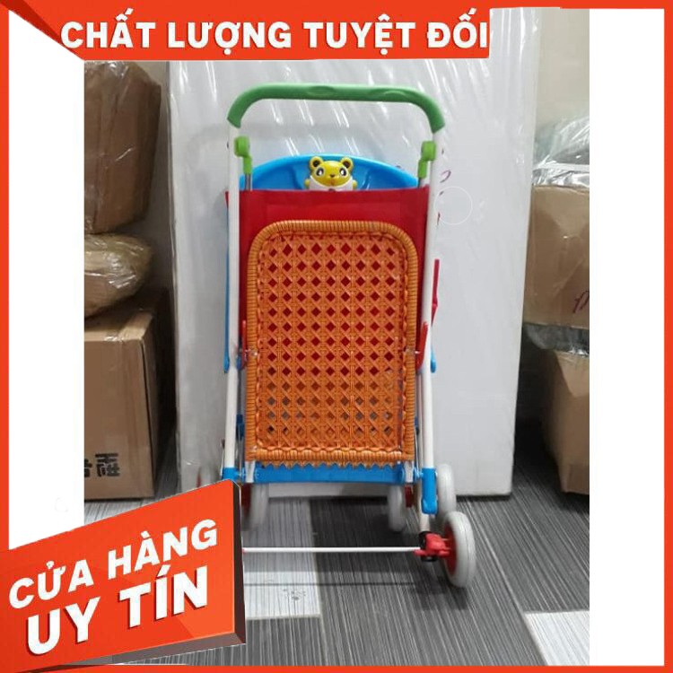 Xe đẩy nhựa gia mây 2020 có mái che, bảo hiểm, nhạc, phanh chân