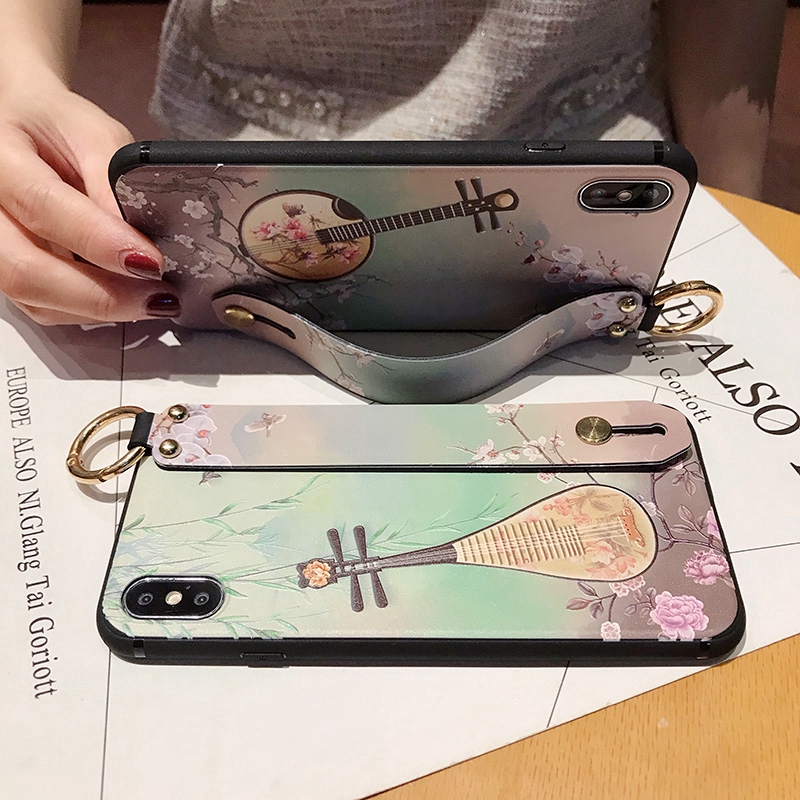 GNC| Redmi Note 9s 8 7 6 5 K20 K30 Pro Xiaomi 9 A3 Lite 8 9 9T Chinese Musical Plum Blossom & Lute TPU Phone Cover Case +Short Wristband