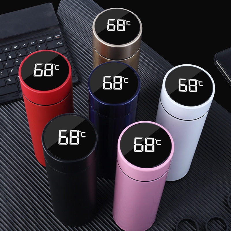 LED tumbler 500ml bình giữ nhiệt thông minh thời trang Màn hình LED bình giữ nhiệt chân không