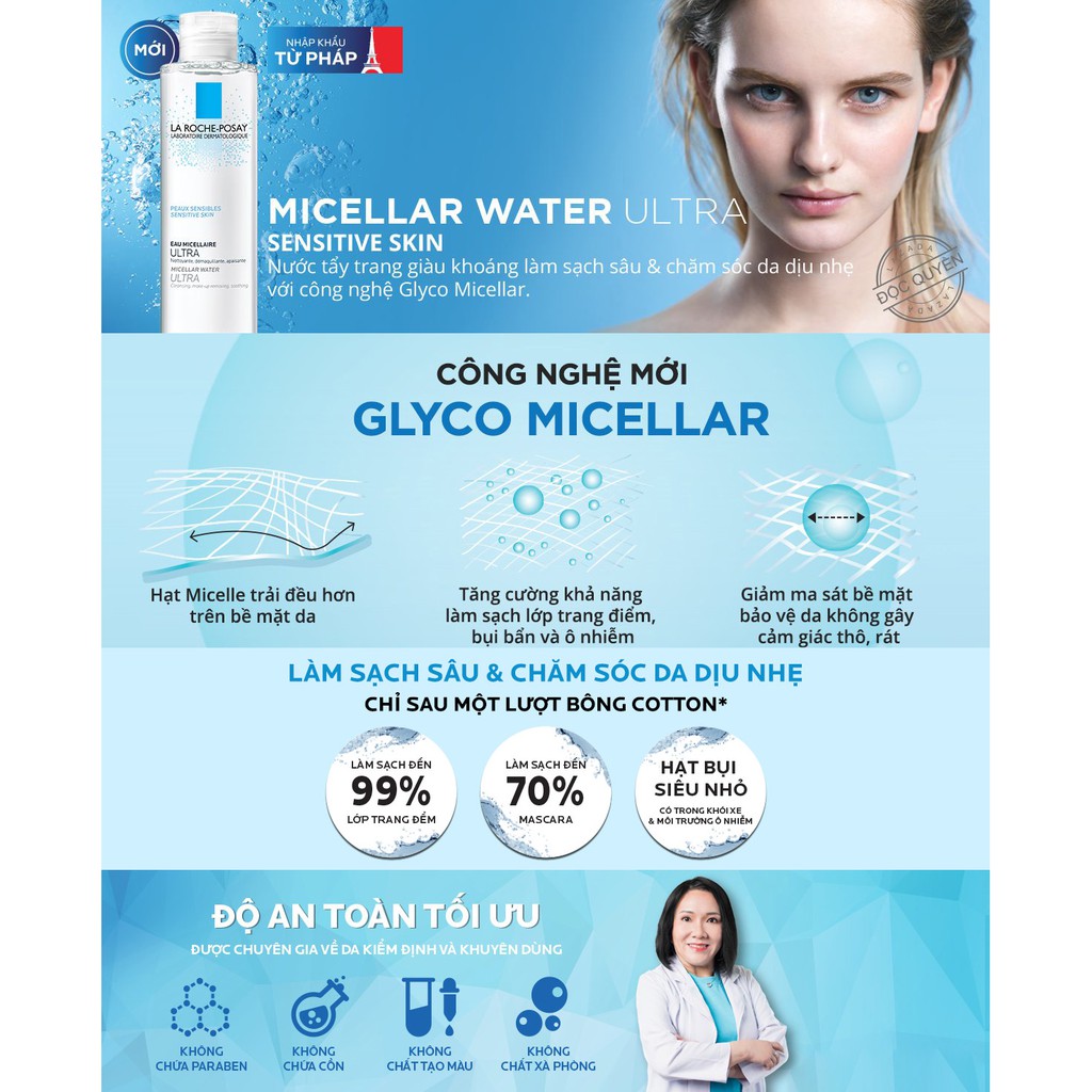 Nước Tẩy Trang La Roche-Posay Micellar Water Ultra Sensitive Skin Dành Cho Da Nhạy Cảm