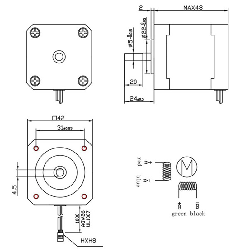 Set 3 Động Cơ Bước Nema 17 Kèm Cáp Nối 1m 4-pin | BigBuy360 - bigbuy360.vn
