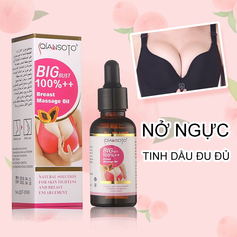 Qiansoto Tinh Dầu Nở Ngực Tăng Ngực Tăng Vòng 1 Enhancement Breast Oil Massage Upsize(40ML)()