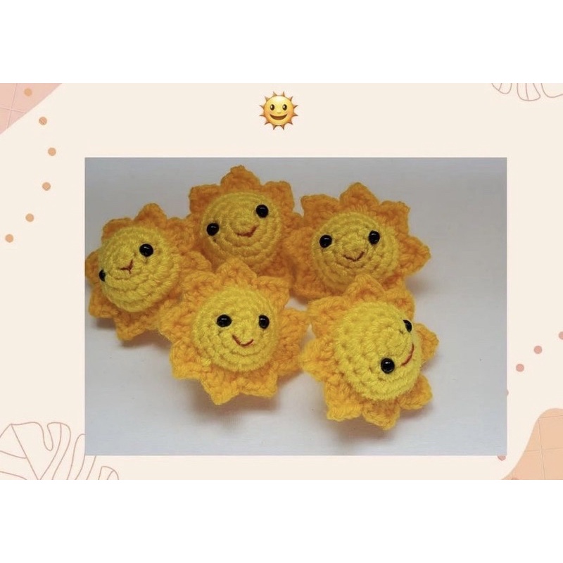 Móc khoá len hoa/mặt trời handmade nhiều mẫu