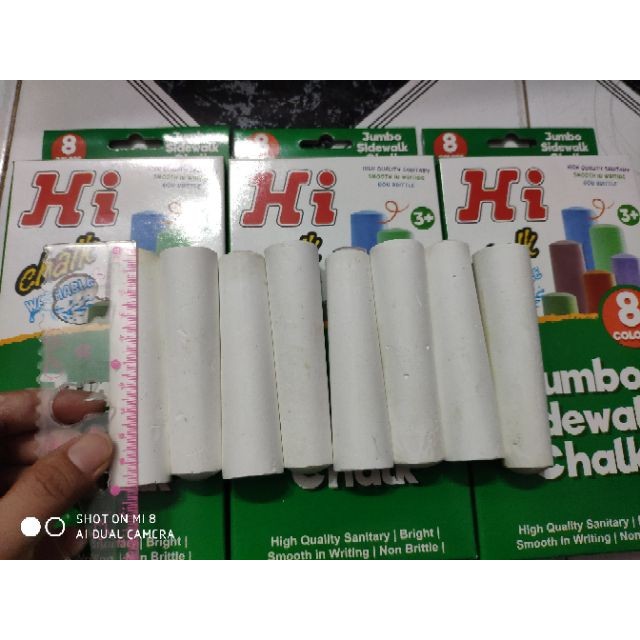 Phấn viết bảng - phấn trắng siêu to hộp 8 cây
