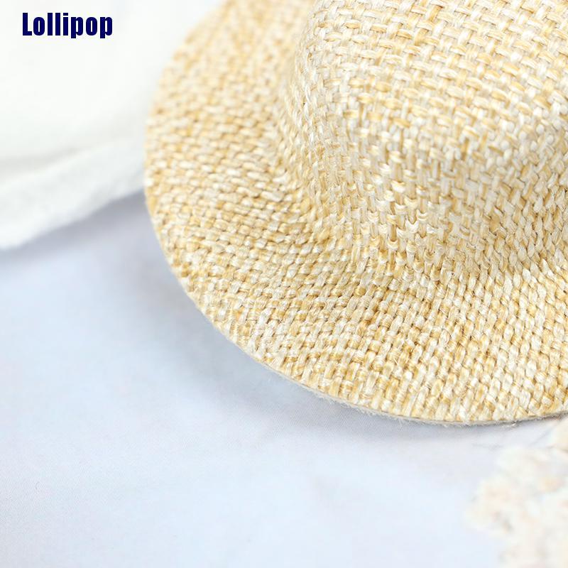 Set 2 cái mũ rơm thu nhỏ trang trí cho nhà búp bê