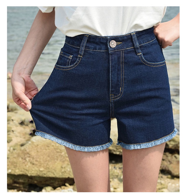 Quần short jean nữ Quần đùi nữ chất bò lưng cao