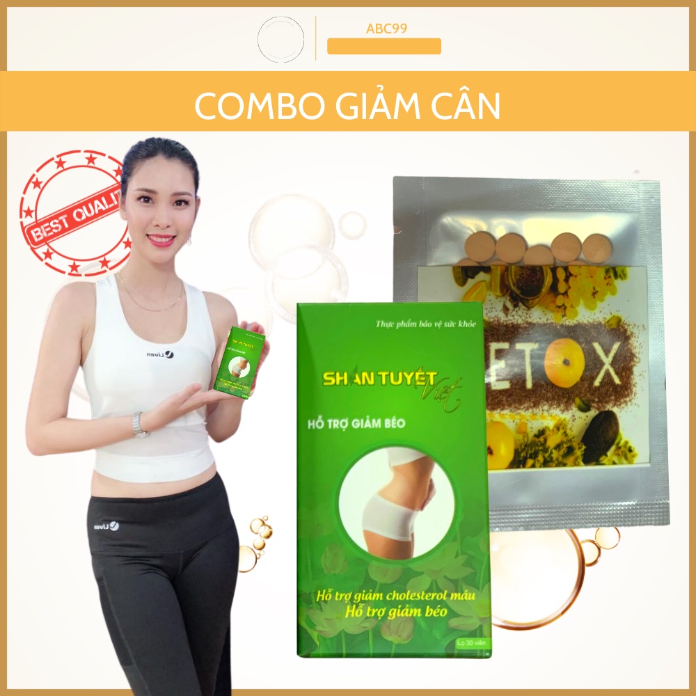Combo Giảm Béo Sau Sinh Giảm mỡ bụng SHAN TUYẾT _Kết Hợp DETOX Chanh Giúp Tăng Quá Trình Thải Mỡ, Thải Độc Gan