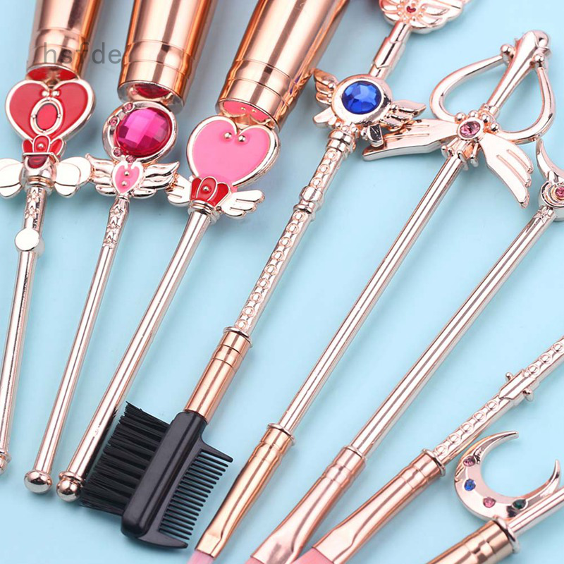 SAILOR MOON Set Cọ Trang Điểm Hình Thủy Thủ Mặt Trăng Dễ Thương