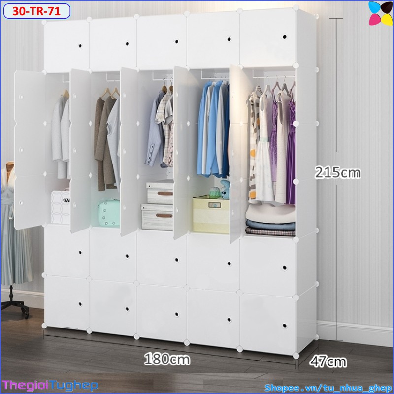 Tủ nhựa ghép đa năng thông minh tháo lắp dễ, size sâu 47cm, chọn màu theo phân loại