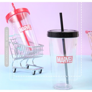 Bình nước có ống hút - MARVEL 420ml