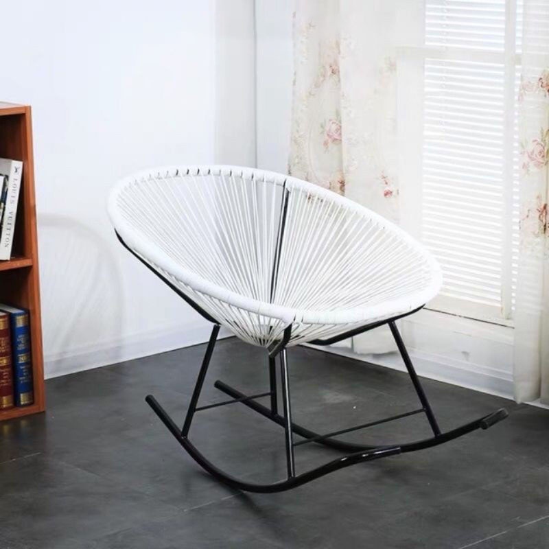 Ghế lười bập bênh thư giãn dây văng Acapulco giả mây lõi thép trang trí ban công phòng khách decor sân vườn  / HealHomes