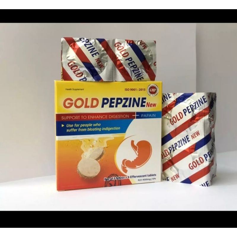Viên sủi tiêu hóa Gold Pepzine new Hỗ trợ đầy hơi khó tiêu