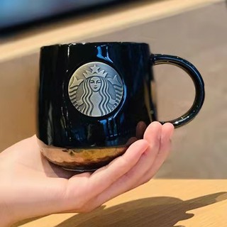 Set cốc sứ hình tiên cá Starbucks cổ điểm mới màu đồng + muỗng (có bán lẻ)