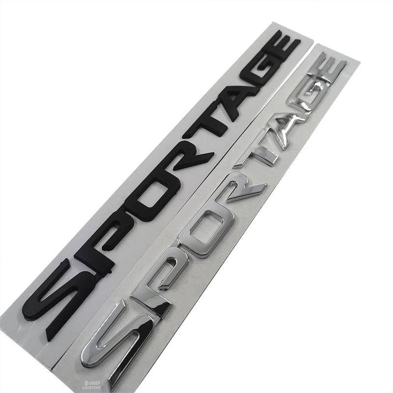 Sticker hình chữ SPORTAGE màu đen mạ mạ crôm trang trí xe hơi