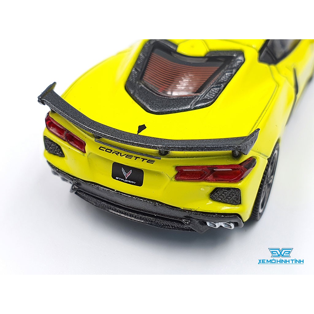 Xe Mô Hình Chevrolet Corvertte Stingray 2020 Accelerate Yellow Metallic LHD Tỉ lệ 1:64 Mini GT (Vàng)