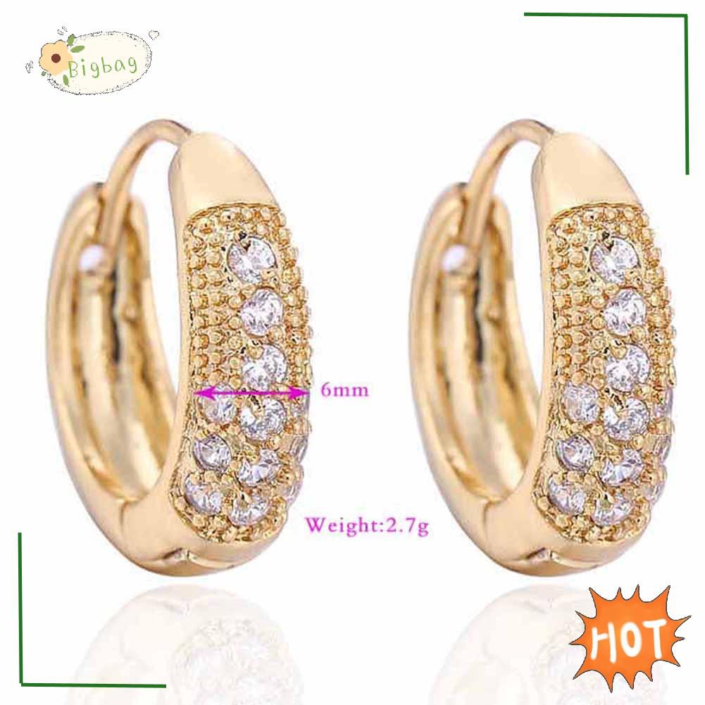 Bông Tai Mạ Vàng 18k Đính Đá Zircon Sang Trọng