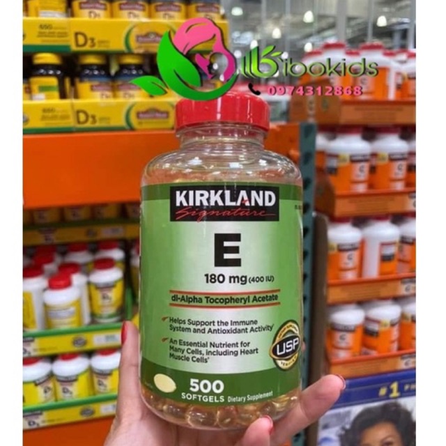 Vitamin E Kirkland 400 IU Của Mỹ, Nắp đỏ
