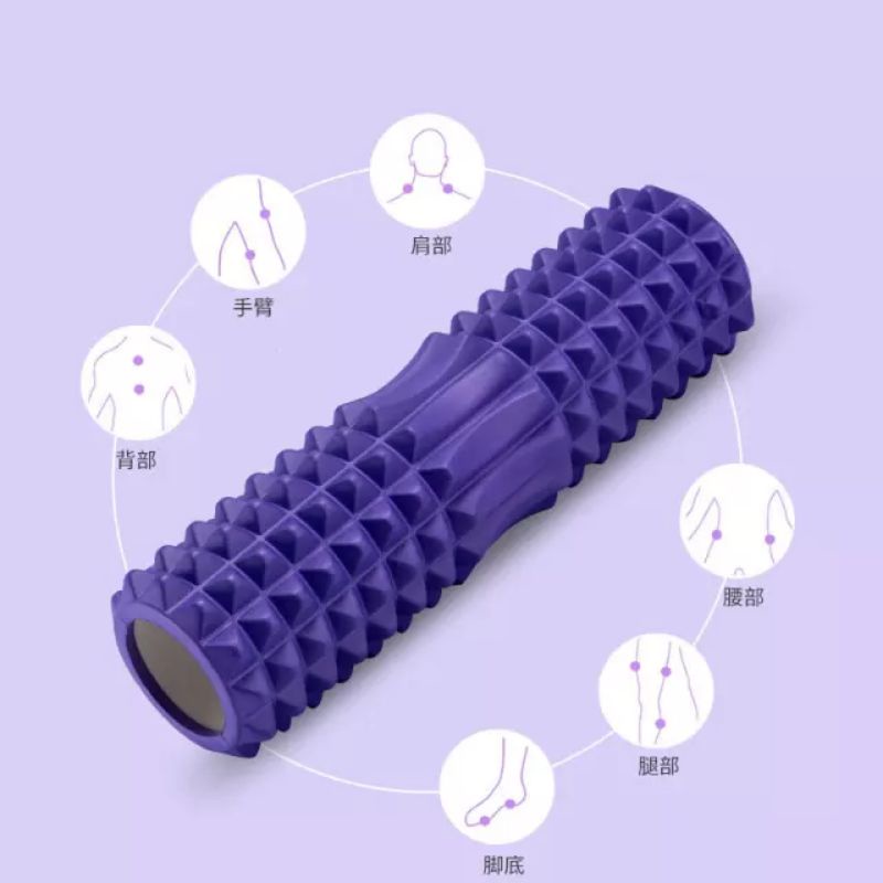 Combo Con lăn cột sống Foarm Roller 45*13 cm và Thảm yoga tpe 6mm 2 lớp.Con lăn Massage Foarm Roller giãn cơ