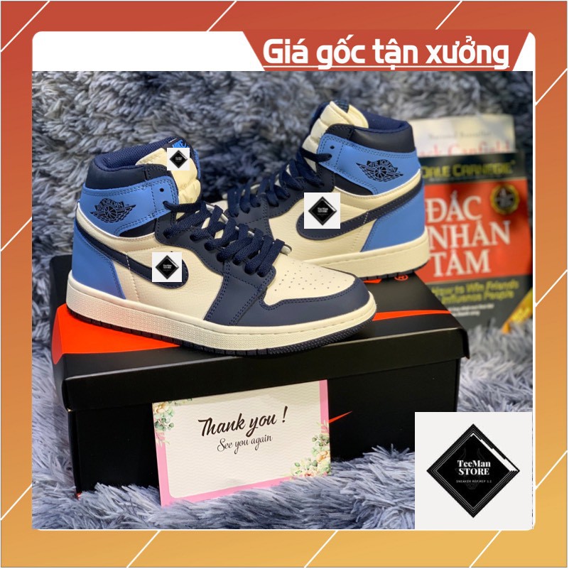 - Giày Sneaker JD1 Xanh OB Cao Cổ Màu Cực Hiếm Hot Nhất 2021/Tặng 1 Bộ dây Cho 100 bạn Đầu Tiên/ Full Box