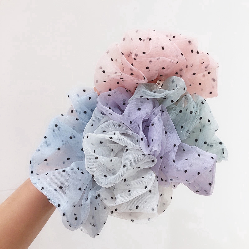 Dây cột tóc co giãn phối lưới xinh xắn dễ thương cho nữ