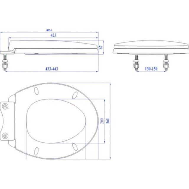 Nắp bồn cầu Hùng Anh HA-11 Rơi êm nhựa Plastic cao cấp