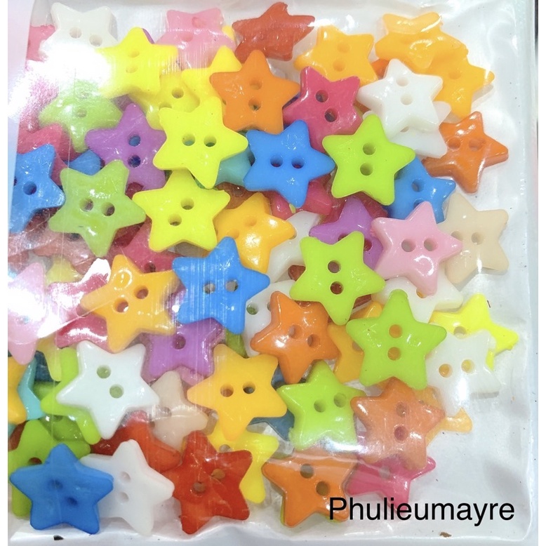 Gói 100 nút ( cúc) áo nhựa 2 lỗ nhiều màu