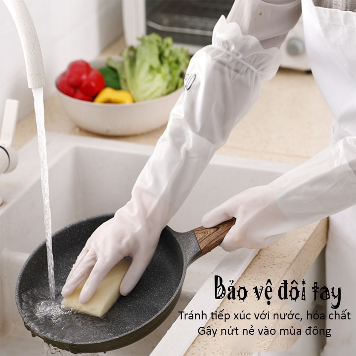 [XẢ KHO+FREE SHIP] Găng tay cao su rửa bát có lót nỷ