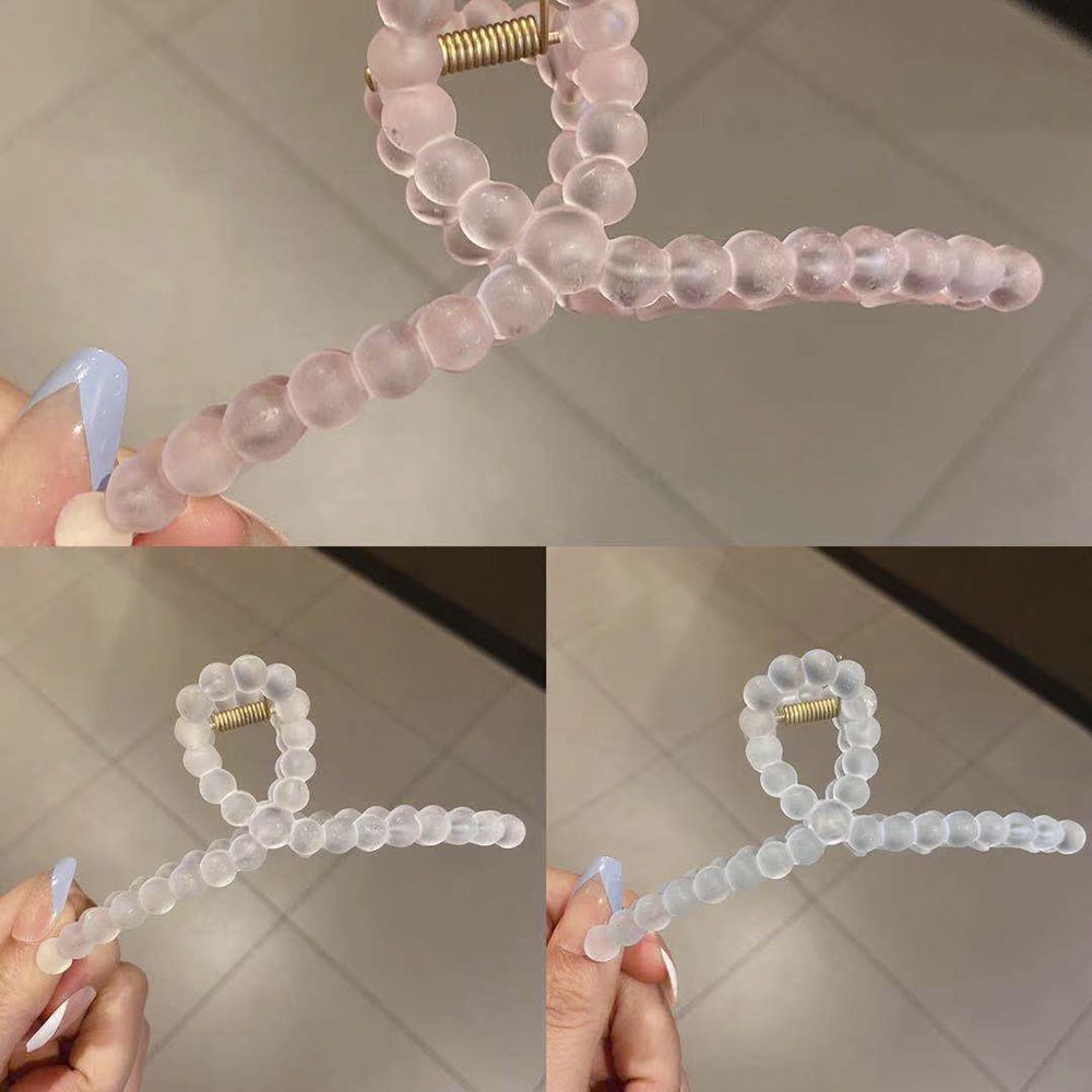 Kẹp tóc trong suốt đính hạt thời trang cho nữ