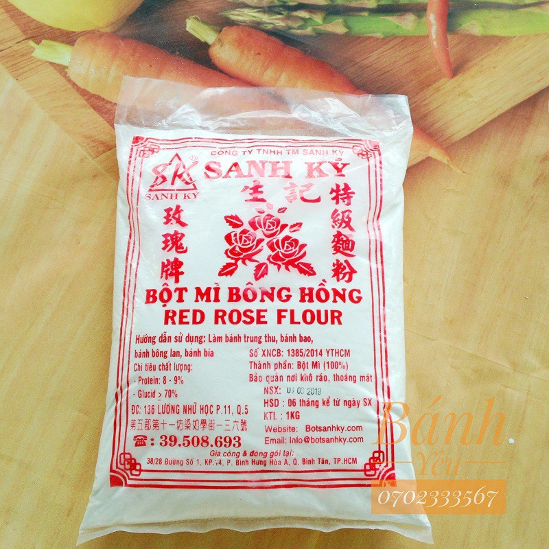 Bột mì Bông Hồng Đỏ Sanh Ký 1kg - NL15