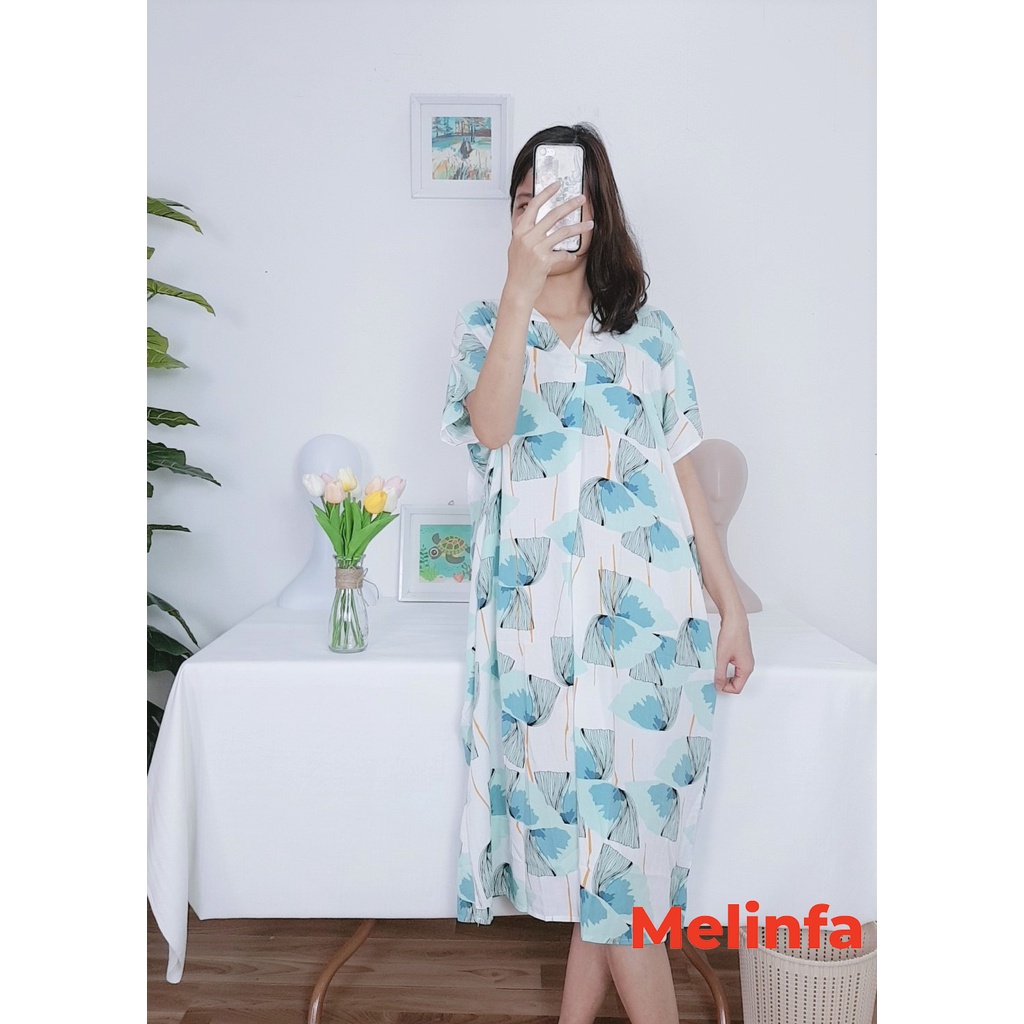 Đầm ngủ mặc nhà, váy ngủ nữ freesize thoải mái chất vải lanh lụa cotton tự nhiên thoáng mát nhiều màu mã V0222