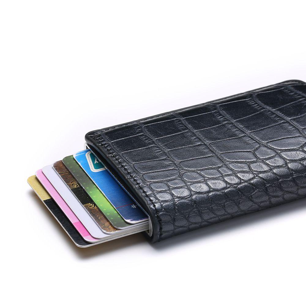 Ebinlands Ví Da PU Dạng Bật Lên Tự Động Bật Tắt RFID