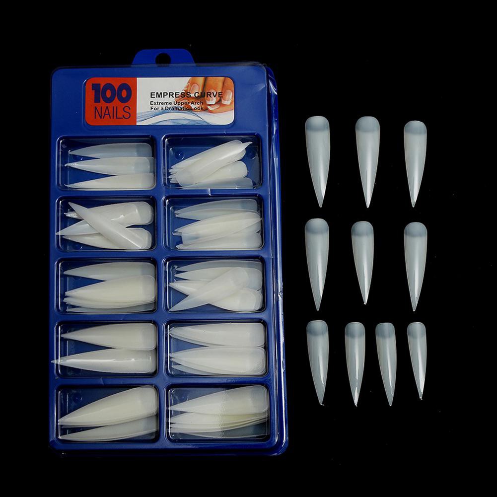 [Hàng mới về] Set 100 móng tay giả trong suốt dùng để trang trí móng nghệ thuật chất lượng cao