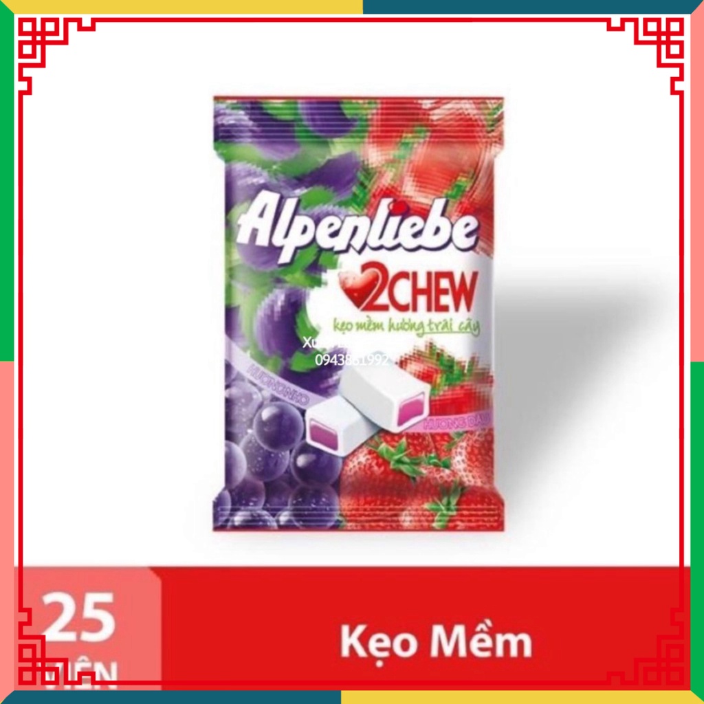 Kẹo mềm Alpenliebe 2chew hoa trái 25 viên