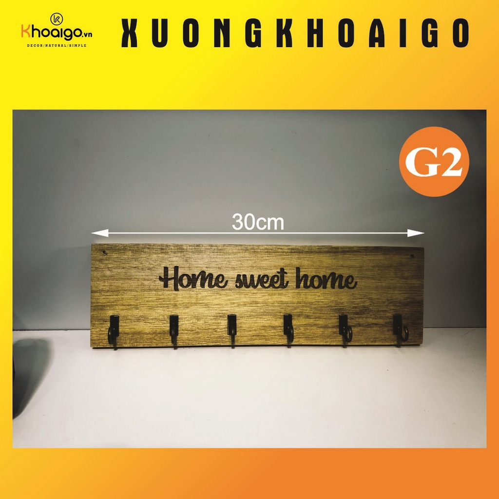 Bảng Treo Chìa Khóa Gỗ Tự Nhiên Decor, Móc Treo Chìa Khóa Gỗ