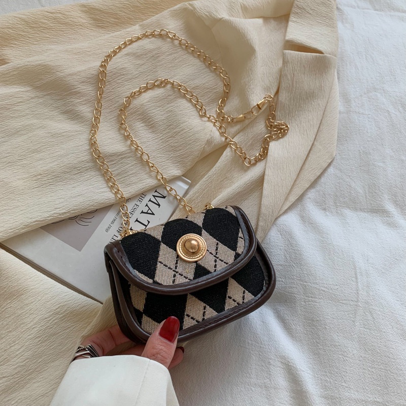 Túi Đeo Chéo Hình Vuông Cỡ Nhỏ Phối Dây Đeo Sợi Xích Thời Trang Cho Nữ 2022