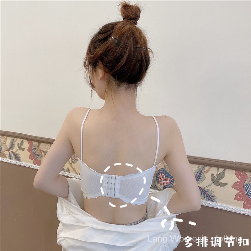 Phiên Bản Hàn Quốc Không Có Vành Chống Ánh Sáng Bên Trong Mặc Áo Ngực Dây Đeo Vest Áo Nữ Thủy Triều