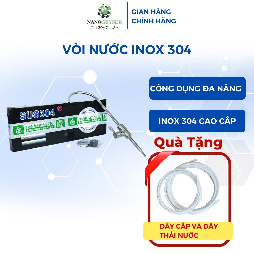 Vòi máy lọc nước Inox 304, vòi gạt máy lọc nước